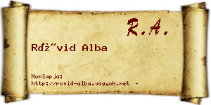 Rövid Alba névjegykártya